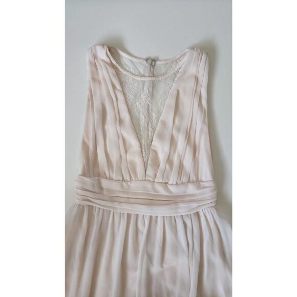 Lulus Dreamy Devotion Gardenia Lace Chiffon Beige Sleeveless Maxi Dress Small - Picture 12 of 12